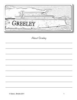 About Greeley Writing Sheet