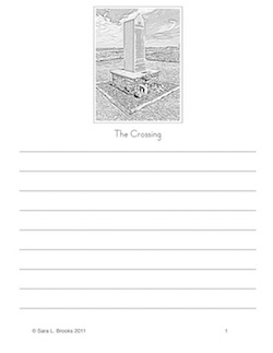 coloring and writing sheet about the crossing